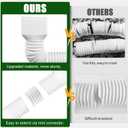 2 Pack Rain Gutter Downspout Extensions, Upgraded Flexible Drain Down Spout Extender for Rain Water Drainage, Each Extendable from 20" to 66", Combine to 10 ft with Connector(White)