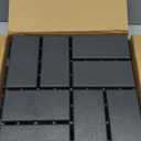 Waterproof Plastic Interlocking Deck Tiles, 9-Pack, 12"x12" | All-Weather Outdoor Flooring for Porch, Poolside, Balcony, Backyard (12''*12'', B-Darkgrey, 9)