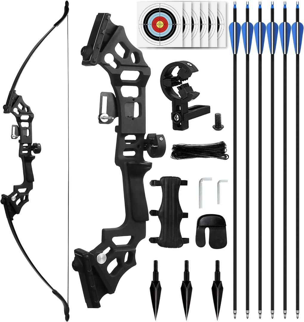 Recurve Bow and Arrow Set for Adults, 3040lbs Right-Handed Archery Kit with Carbon Arrows & Accessories for Outdoor Target Practice