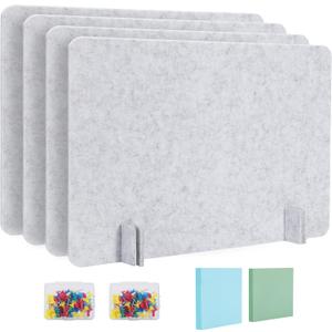 Desk Privacy Panel Acoustic Divider Panel Portable Desk Partition Desk Divider Noise Visual Isolate Table Divider for Student Study Office Library (Gray-4, 15.75" x 23.6")