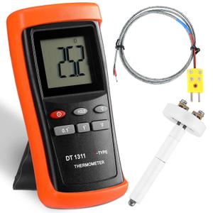 Dual Input K-Type Digital Thermometer for HVAC, air Conditioner, Furnace, Heater