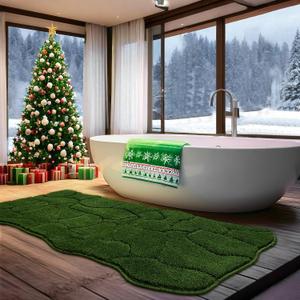 BSICPRO Large Bathroom Rugs Runner, 24x59 Inches Long Bath Mats for Bath Non Slip, Soft Absorbent and Quick Dry Microfiber Bath Rugs for Bathroom, Machine Washable (Forest Green)