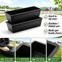 Geelin 4 Pcs 6.3 Gallon/25 Quart Plastic Livestock Water Trough, Black