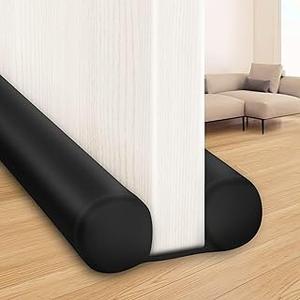Large Door Draft Stopper for Bottom of Doors 36” Under Door Sweep Noise Blocker Black Gap Stoppers Adjustable Doors Seal Sweep Guard Draft, Window Breeze Stoppers, Home Essentials Gadgets