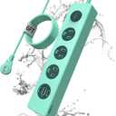 SOLL IPX9 Outdoor Power Strip Weatherproof, Surge Protector Power Strip with 3 Outlet and 3 USB Charging Ports(2 USB C), 6FT Extension Cord for Patio, Garden, Bathroom, Kitchen, Garage, Office