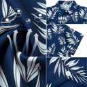 Womens Hawaiian Shirt Hawaii Button Down Shirts Palm Floral Tropical Vacation Outfits Casual Summer Trip Blouse Top (Blue, XL)