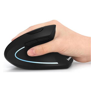Ergonomic Mouse, LEKVEY Vertical Wireless Mouse  Rechargeable 2.4G Optical Vertical Mice : 3 Adjustable DPI 800/1200/1600 Levels 6 Buttons, for Laptop, Mac, PC, Computer, Desktop, Notebook etc, Black
