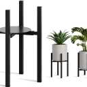 Adjustable Plant Stand Indoor, 2 Heights Black with Round Plate
Fits 9-15 Inch Pots,Mid Century Modern,Heavy Duty 160 lb,Indoor Outdoor Corner,Metal Plant Stand
