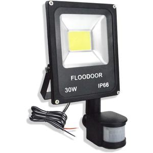 30W LED Motion Sensor Light Outdoor Safety Waterproof 12-24V AC/DC IP66 Super Bright Floodlight, 6000K, Daylight White, 150W Bulb Equivalent, 2700LM, PIR Intelligent Sensor Light (No Plug)