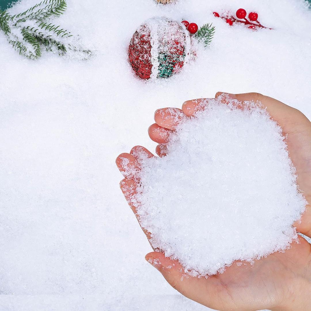 RGQSUN 15.8oz Christmas Fake Snow Decoration for Crafts,Artificial Fake Snow Powder Filler White Snow for Christmas Party Decoration Supplies