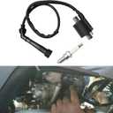 FZJDSD 3YF823700000 1PC Ignition Coil &Spark Plug Compatible with Yamaha Raptor 660R YFM660R Grizzly 660 Rhino 660 YFM660FA 2001-2008 Replace 5FU823100000 3KJ823101000 3YF-82370-00-00 5FU-82310-00-00
