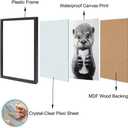 2 x Orvannaatr Bathroom Picture Wall Decor, Framed Black and White Wall Art,Toilet Paper, Hilarious, Funny Bathroom Animal Art Black and White Canvas Print Painting can be Hung Directly Frame (8"L x 10"W, Raccoon)