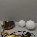 Fiqevs 3 Globe Floor Lamp Mid Century Modern, Gold Standing Lamp with Frosted Glass Shade & LED Bulbs, Tall Pole Light with Foot Switch for Living Room Bedroom Office  Antique Brass