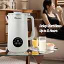 8-IN-1 IAGREEA Nut Milk Maker Machine, 35 oz Soy Milk Maker, Oat, Soy, Plant Based and Dairy Free Beverages, Juice, 2H Keep Warm Countertop Blender, 10 Blades, 12H Delay Start, BPA-Free, Self-Cleaning, White