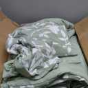 King Size Comforter Set - 7 Pieces Floral Botanical Printed on Green King Comforter Set with Sheets, Soft Lightweight Microfiber Bedding Set for All Season(104"X90")