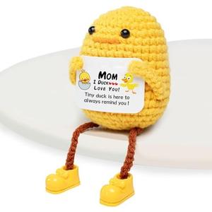 Artlunar Gifts for Mom Funny Long Legged Positive Duck Emotional Support Crochet Gifts with Mom I Love You Inspirational Card Pack of 3