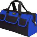 FASTECH 20 Inch Heavy Duty Tool Bag with Wide Mouth for Tool Storage,Carrier and Organizer,Tool Bag for Men/Women, Wide Mouth Tool Bag with Inside Pockets (20 Inch)