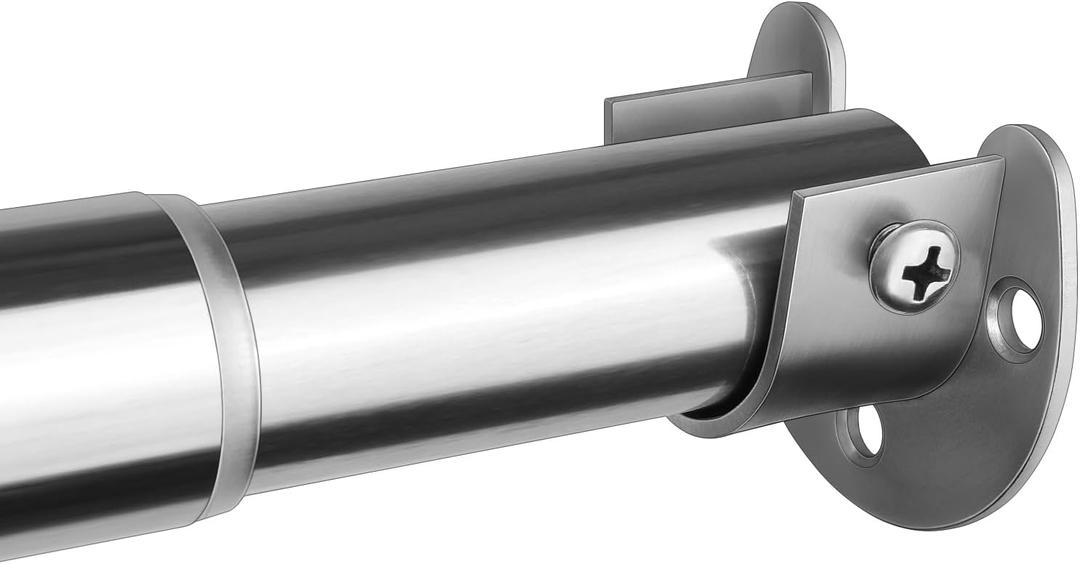 Closet Rods for Hanging Clothes, 17 to 40 Inch Adjustable Metal Closet Rod, Heavy Duty Closet Poles for Wardrobes, Closet, Laundry, Bathroom, Windows, Easy Installation, Silver