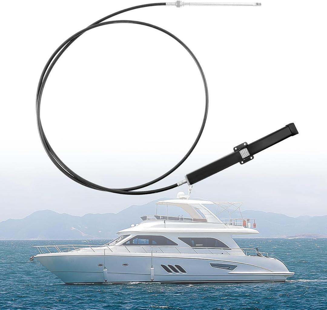 Steering CableSSC13414 Rack & Pinion Mechanical, 14ft Back Mount Single Cable, Compatible with Seastar/Teleflex SH5210P,SH5230P,SH91610P,SH91630P Helm Units & SB39526P, SB39544P (NFB) Bezel Kits