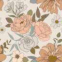 VEELIKE Retro Floral Wallpaper Peel and Stick Vintage Peonies Floral Removable Wallpaper for Renters 17.7''x354'' Self Adhesive Floral Contact Paper for Cabinets Drawers Floral Wall Paper for Bedroom