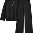 LILLUSORY Women's 2 Piece Lounge Sets Oversized Slouchy Matching Cozy Knit Sets, Size: Large