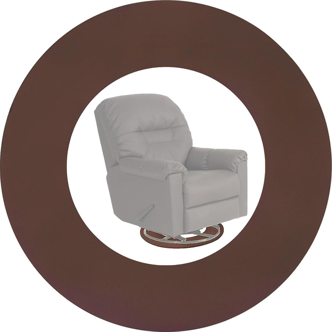 Non Skid Rubber Furniture Pads for Recliners,Furniture Grippers, Gripper Pads,Anti Slide Furniture Pads Hardwood Floor Protector,Fits Recliners,Swivel Chairs,Brown Solid Pad (25.2 Outside Diameter)