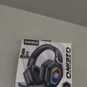 Ozeino Wireless Gaming Headset with Flip Microphone, RGB Lighting Gaming Headphones for PS5, PS4, PC - 2.4GHz USB & Type C Transmitter