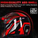 ILM Youth Kids ATV Motocross Helmet Goggles Sports Gloves Dirt Bike Motorcycle Off Road DOT Approved B07 (Youth-L, Red/Silver)