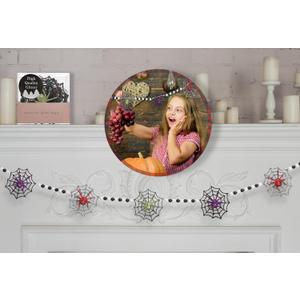 6 Feet Designer Original Halloween Spider on Web Garland with Beads Hanging for Fireplace/Tree/Door/Window/Wall/Bedroom, Indoor/Outdoor use Halloween Party Decorations