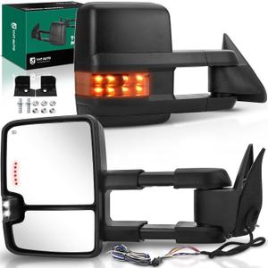 YHTAUTO Towing Mirrors for Chevy GMC, Tahoe & Yukon & C/K 1500 2500, Black, Medium