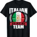 Italian Drinking Team Funny Italy Flag Beer Party Gift Idea T-Shirt