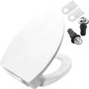 SS114 Elongated Toilet Seat Slow Close Compatible with TOTO SS113/SS154/SS224/SS204, Traditional Elongated Heavy Duty Toilet Seat with Toilet Seat Bolts and Nut, Cotton White
