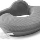 QSTEHEML Nursing Pillow for Breastfeeding - Adjustable Breastfeeding Pillows for Women with More Support & Removable Cover, Baby Feeding Pillow for Newborn Moms and Baby Essentials,Grey