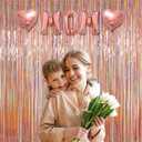 Photo Backdrop for Mothers Day Decorations, Melsan Rose Gold Tinsel Backdrop 2 Pack, Sparkle Foil Fringe Curtains for Rose Gold Birthday Decorations, 3.2 ft x 8.2 ft