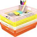QPEY Turn In Trays Classroom,4 Pack Classroom Bins for Organizing A4 Papers Trays Classroom Baskets for Teachers, Students & Organized School Organization and Storage