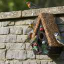 Seeded Birdhouse, Birdseeded Bird House, Wood Wren Bird Houses Covered with Wild Birdfood,Bird Feeders for Outside Hanging, A Frame Birdhouses