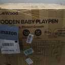 Foldable Wooden Baby Playpen, 45 x 45 x 24 inches, Pastel Dream, Natural