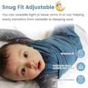 ZIGJOY Sleep Sack Swaddle 0.5 TOG Baby Wearable Blanket 100% Cotton Baby Swaddle Blanket for Newborns 0-6 Months for Boy Girl, Blue&Space