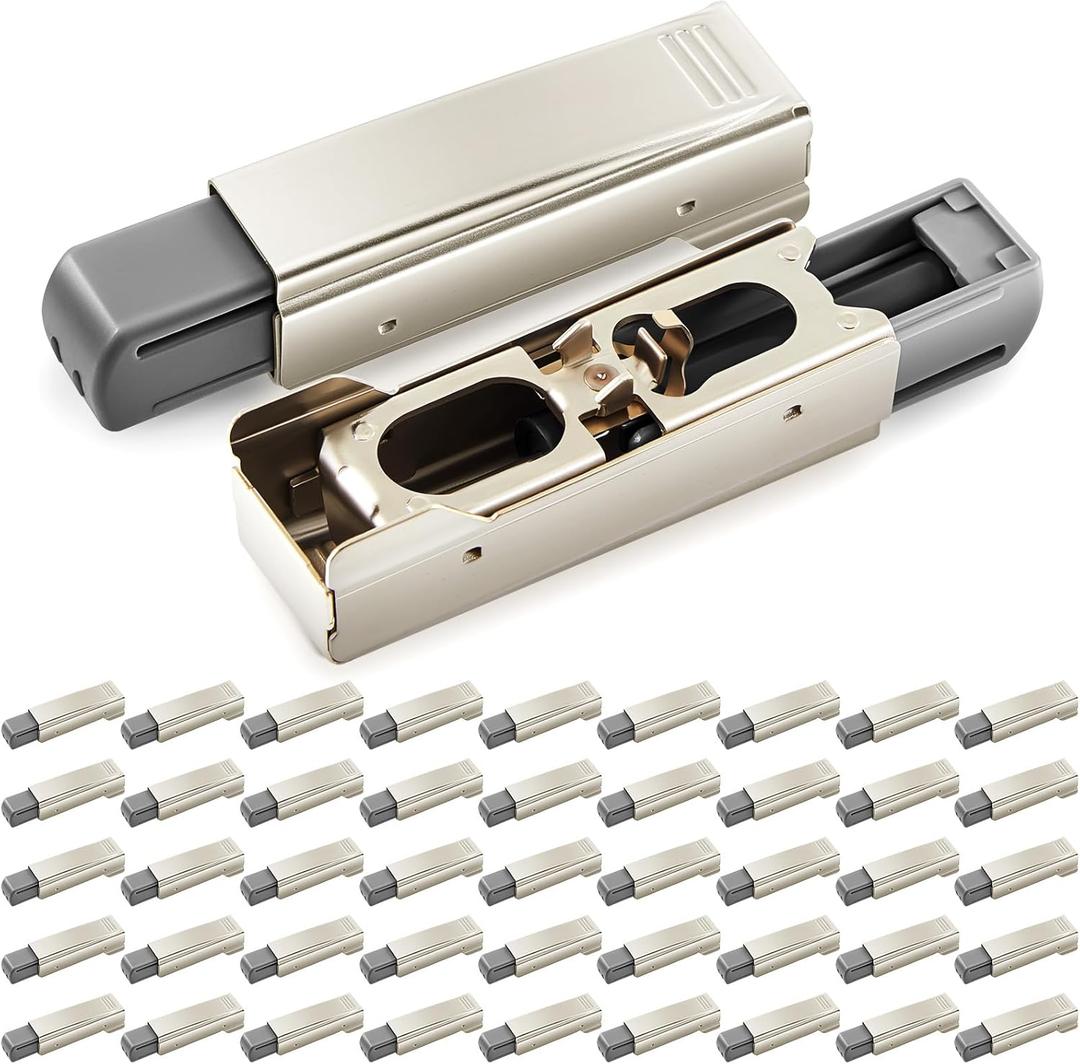 Tandefio 50 Pcs Close Cabinet Door Damper Compatible with Blum Full Overlay Cabinet Door Hinges Straight Arm Cabinet Hinges Damper Close Drawer Adapter Close Hinge Buffer for Furniture Doors Wardrobe