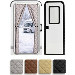 Thermal Insulated RV Door Cover  Magnetic Closure for Draft-Free Winter Living  RV Door Insulation Blanket for Inside Camper  Keeps Heat in & Cold Out (Grey)