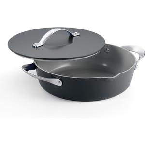 Tramontina Fiora 4.25-Quart Multipurpose Ceramic Non Stick Cooking Pan with Lid, Gray