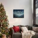 5 x RLTXBUK O Holy Night Christian Christmas Wall Art Decor, Christian Christmas Wall Decor, Religious Starry Night Mountain Forest Bible Verse Framed Canvas Prints Posters for Home Bedroom, 14x11 Inch