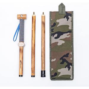 3pc Detachable Hardwood Walking Stick for Hiking with Compass 48 Inches - Soft Hand Strap - Rubber Tip Cover