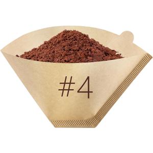 Mongdio #4 Cone Coffee Filters 8-12 Cups, Disposable Coffee Filters, Natural Unbleached Coffee Filters for Drip and Pour Over Coffee Maker - 200 Count