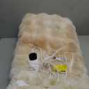 Heated Blanket Throw with 1/2/4/6/8 Hours Auto-Off 10 Heat Level, 50'' * 60'' Cozy Faux Rabbit Fur Bubble Electric Blanket with Overheat Protection(Beige)