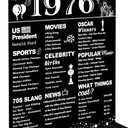 DARUNAXY 50th Birthday Party Decorations, Black Back in 1976 Poster Acrylic Sign with Stand 50 Year Old Party Supplies for Men& Women Vintage 1976 Table Decor 50th Anniversary Class Reunion Gifts