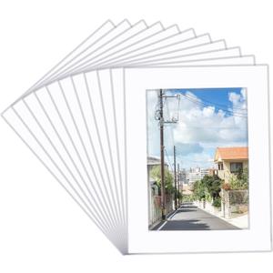 Prudiut 15 Pack 5x7 White Picture Mats, Frame Mattes for 4x6 Pictures Display Photo Frame Mat Core Bevel Cut Mat Board Show Kit for Photos, Prints, Artworks