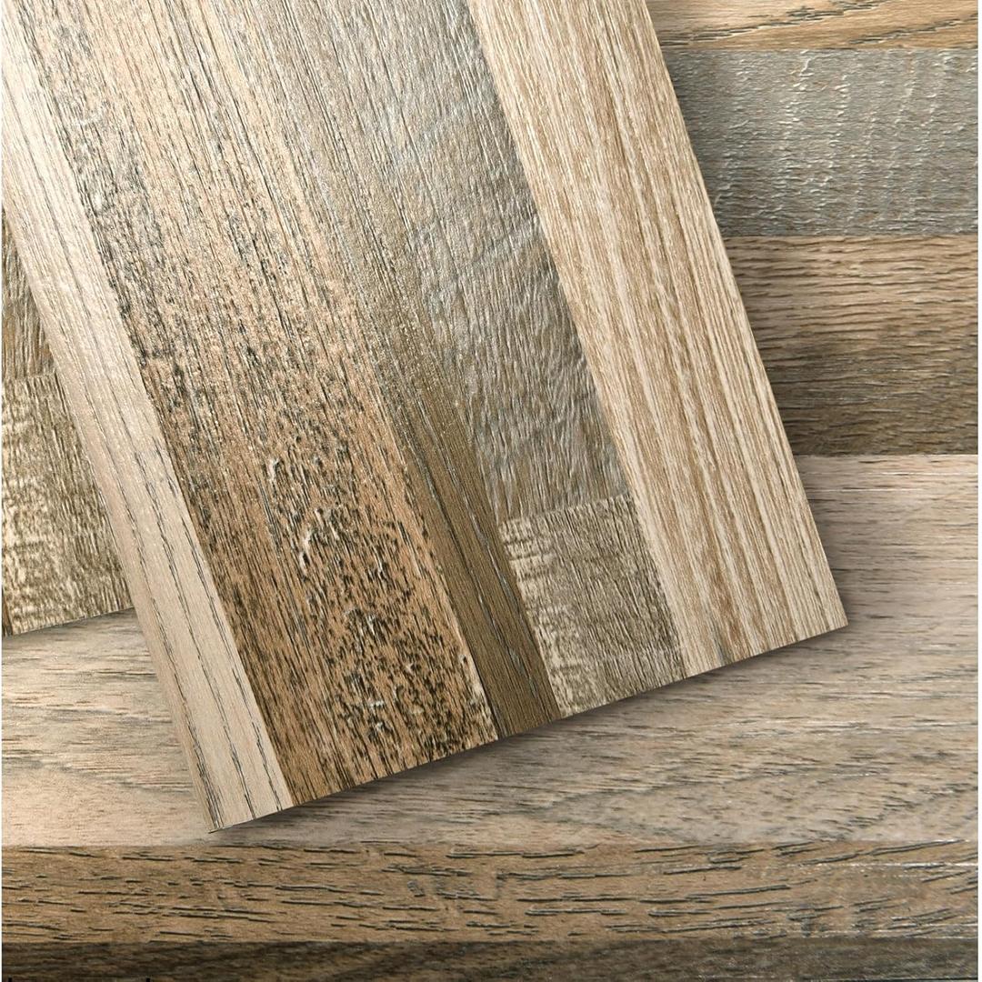 Art3d 36-Pack 54 Sq.ft Peel and Stick Floor Tiles Vinyl Plank Flooring Wood Look, Adhesive and Waterproof Tile Sticker for Bedroom, Living Room, Kitchen, RV in Aged Wood, 36 x 6 x 0.1 inches