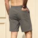 Hardaddy Mens Corduroy Shorts Elastic Waist Drawstring Casual Summer Beach Lounge Short (Green, XL)
