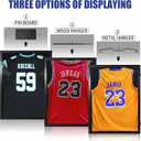 Jersey Frame Display Case 1 Pack - Large Sport Jersey Shadow Box with 98% UV Protection Acrylic and Hanger for Baseball Basketball Football Soccer Hockey Shirt and Uniform, Black Finish